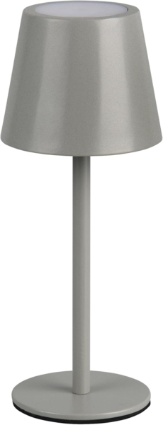 Akku LED Tischleuchte DIAZ kabellos für Innen & Außen, Grau - 21cm klein