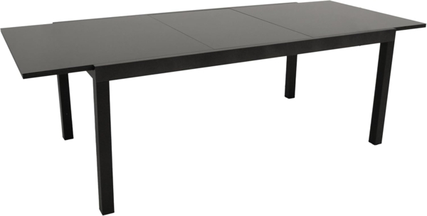 DEGAMO Gartentisch ELBA, ausziehbar 180/240x100cm, Alu + Glas anthrazit
