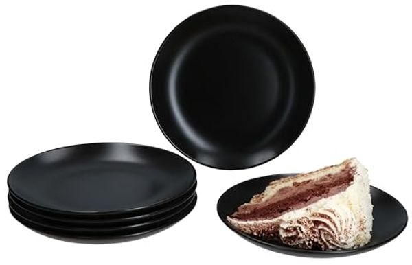 MamboCat Frühstücksteller 6x Panther Kuchenteller schwarz Steingut 6 Pers. Frühstücksteller