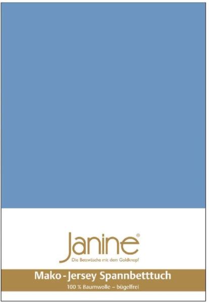 Janine Mako Jersey Spannbetttuch Bettlaken 140-160x200 cm OVP 5007 42 blau