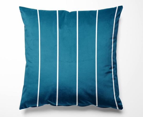 Mako Satin Bettwäsche Urban Stripe petrol blau Kissenbezug 40x40 | freundin home collection