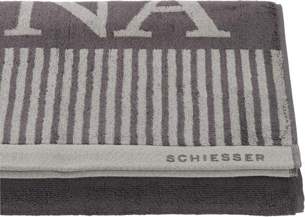 Schiesser Saunatuch Rom 75 x 200 cm, 100% Baumwolle Anthrazit