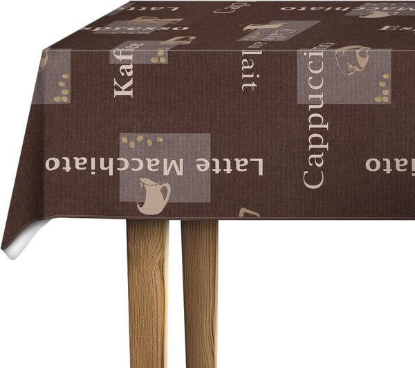 d-c-table® Tischdecke Manhattan Cappuccino 150 x 250 cm, schoko