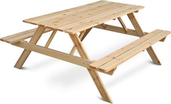 holz4home® Gartenbank Picknickbank Outdoor Sitzgruppe aus Holz I Tisch mit Bank
