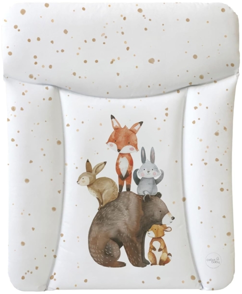 Ceba Baby® weiche Wickelauflage 50x70 cm - Baby Wickelunterlage - Wickeltischauflage für Junge und Mädchen - Wasserdicht, abwaschbar - OEKO-TEX® Standard 100 - Made in EU- Waldfreunde Motiv