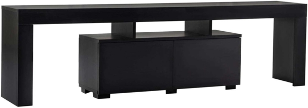 Stylish Black TV Stand, 180 cm Wide, 50 cm High, 31.3 cm Deep | 100% Melamine Coated Particle Board, 18 mm Thick | Perfect for Modern Living Rooms