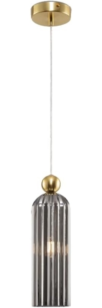 Maytoni Pendelleuchte Antic goldfarben rauchglas grau E14