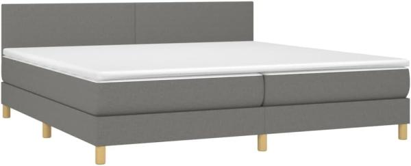 vidaXL Boxspringbett mit Matratze Stoff Dunkelgrau 200 x 200 cm, Härtegrad: H2 [3140482]