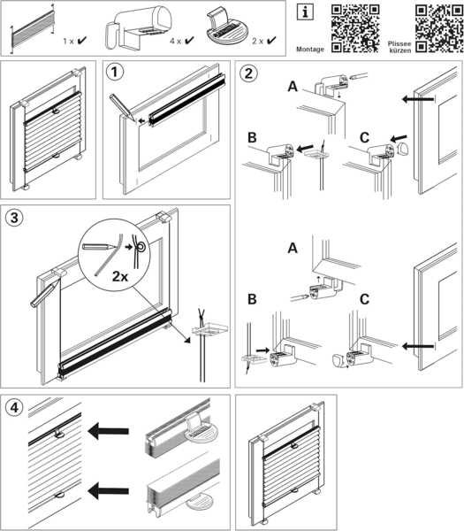 Gardinia EasyFix Plissee, mit 2 Bedienschienen, Weiß, 130x40 cm Bild 8