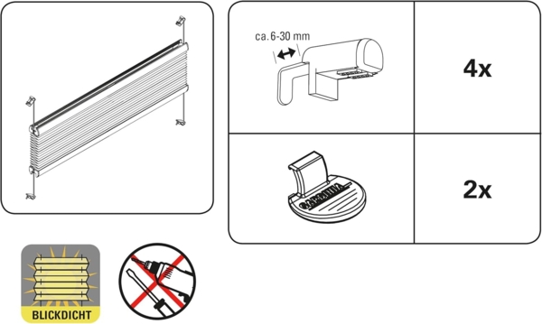 Gardinia EasyFix Plissee, mit 2 Bedienschienen, Weiß, 130x40 cm Bild 7