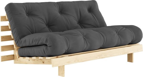 Schlafsofa ROOTS 160 cm Polster DARK GREY Klappsofa Gestell Kiefer