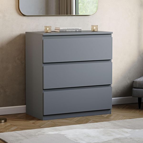 Vida Designs Kommode Denver, Grau, 3 Drawer