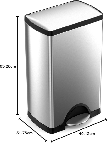 Simplehuman 38L rechteckiger Treteimer, gebürsteter Edelstahl Bild 8
