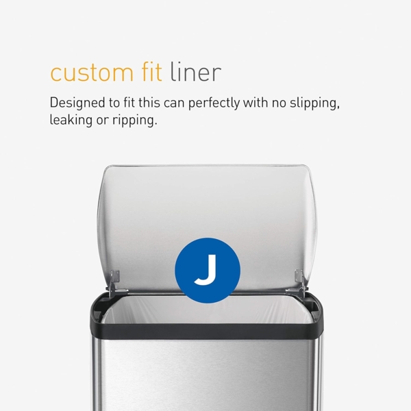 Simplehuman 38L rechteckiger Treteimer, gebürsteter Edelstahl Bild 7