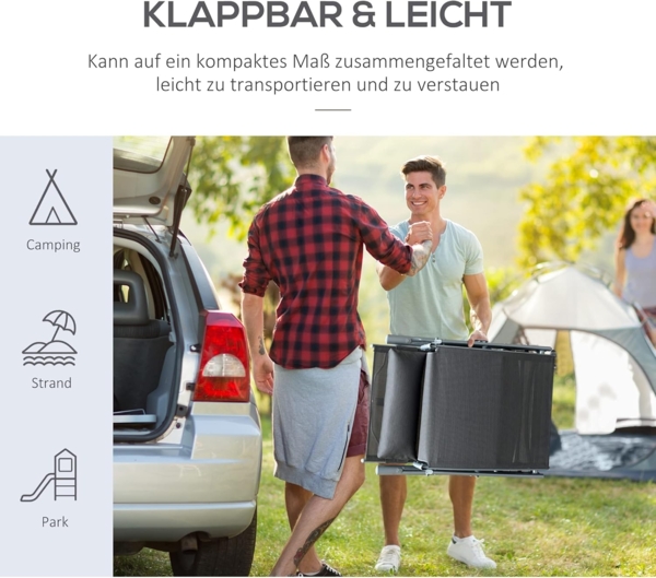 Outsunny Gartenliege Sonnenliege klappbar verstellbar mit Kissen Bild 6