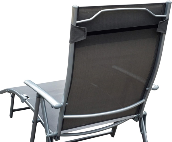 Outsunny Gartenliege Sonnenliege klappbar verstellbar mit Kissen Bild 8