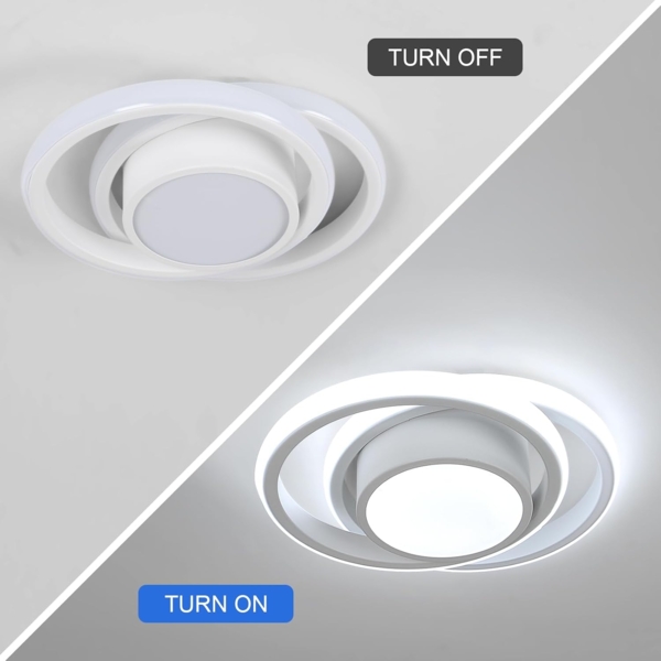 Comely LED Deckenlampe Weiß Rund, Moderne Deckenleuchte 32W mit Kaltweißem Licht 6500K, Deckenlampe für Wohnzimmer, Schlafzimmer und Küche, Hergestellt aus Aluminium und Eisen, Einfache Montage Bild 7