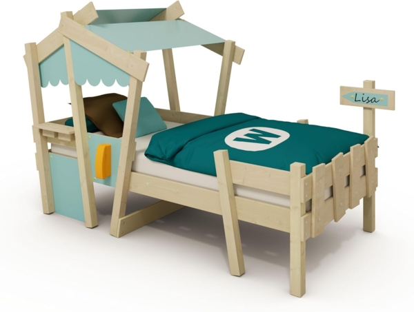 Wickey Kinderbett CrAzY Comfy 90x200 cm – Abenteuerliches Design für Kinderträume (Kreativer Spiel- und Schlafbereich, Einzelbett), Massives, langlebiges Holz