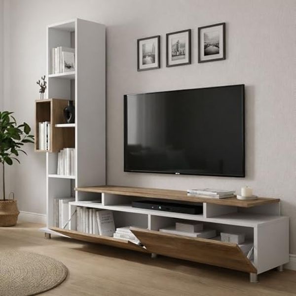 Dmora Wandregal Derufin 160 x 29,5 x 166,7 cm Weiß 8 Regale