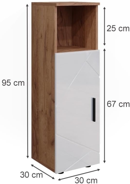 Vicco 'Irma' Midischrank, Holz, Eiche, 95 x 30 x 30 cm Bild 3