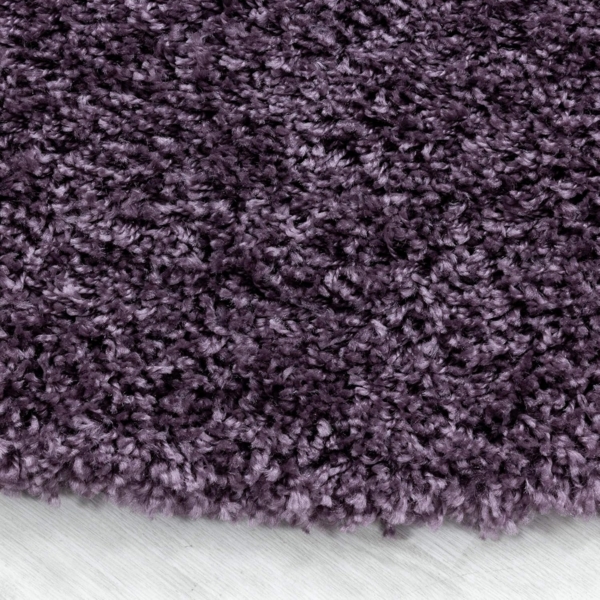 HomebyHome Shaggy Hochflor Wohnzimmerteppich Läufer 80x150 cm Violett - Flur Teppich Flauschig, Modern, Plüsch und Extra Weich - Ideal als Bettvorleger im Schlafzimmer und als Küchenläufer Bild 6