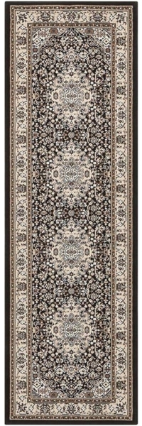 Orientalischer Kurzflor Teppich Skazar Isfahan Creme Braun - 80x250x0,9cm