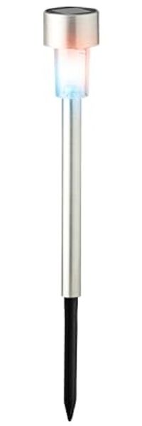 Lumineo LED Solarleuchte, Farbwechsel, warmweiß, LED Solar Außenleuchte 24cm Edelstahl mit Farbwechsel