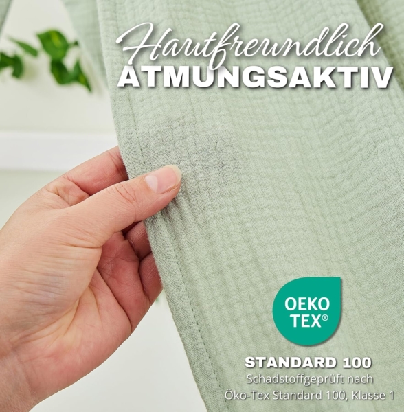 Alavya Home® Betthimmel Baldachin Kinderzimmer Bio-Baumwolle Musselin für Schlafzimmer (GOTS-Zertifiziert I Passt um Babybett, Kinderbett, Hausbett), Saumlänge ca. 250cm Moskitonetz Insektenschutz Kinder Spielzelte Bild 7