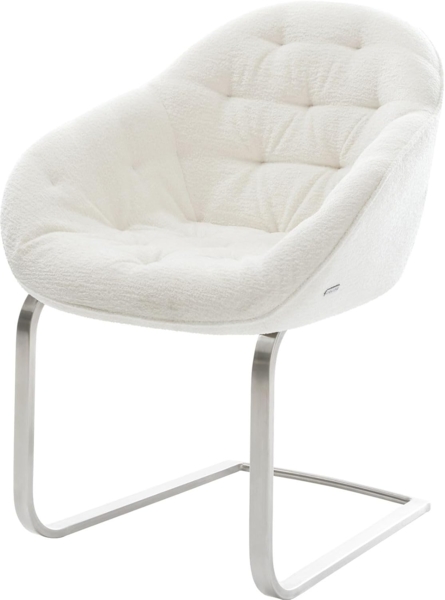 Freischwinger Gaio-Flex Bouclé Soft Beige Freischwinger flach Edelstahl