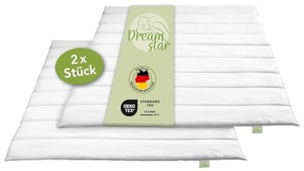 Dreamstar Microfaserbettdecke Eco, Bettdecken 2er-Set - 4-Jahreszeiten, Ganzjahres, Winter & Sommer, Füllung: Faserfüllung, Bezug: angenehm weiche Microfaser, allergikerfreundlich, atmungsaktiv, temperaturausgleichend, 135x200 cm