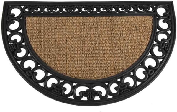 SIENA HOME Gummimatte Gazelle halbrund, Gummi/Kokos schwarz/natur, mit Kokosfaser Maße: 45x75 cm