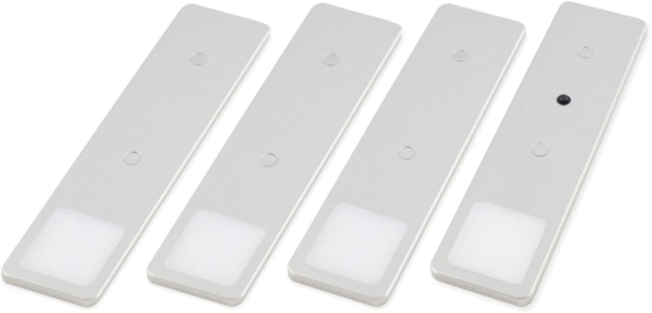 kalb LED Unterbauleuchte LED Unterbauleuchte Solid2, SET silbergrau, mech. Schalter, 3W, 4er Set neutralweiß, warmweiß/neutralweiß