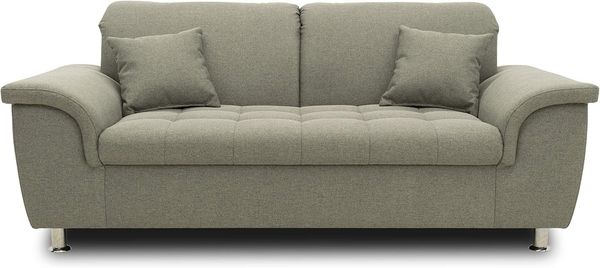 DOMO Collection Sofa Franzi, 2-Sitzer Couch, 2er Garnitur mit Nackenfunktion, Polstergarnitur, grau-braun, 190 x 105 x 81 cm