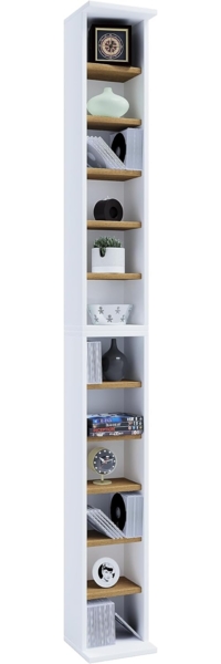 VCM Standregal Bigol 919401 Weiß / Honig-Eiche H. 180 x B. 21 x T. 20 cm