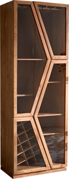 Vitrine Taza 75x210 cm Akazie Natur 4 Türen Barschrank