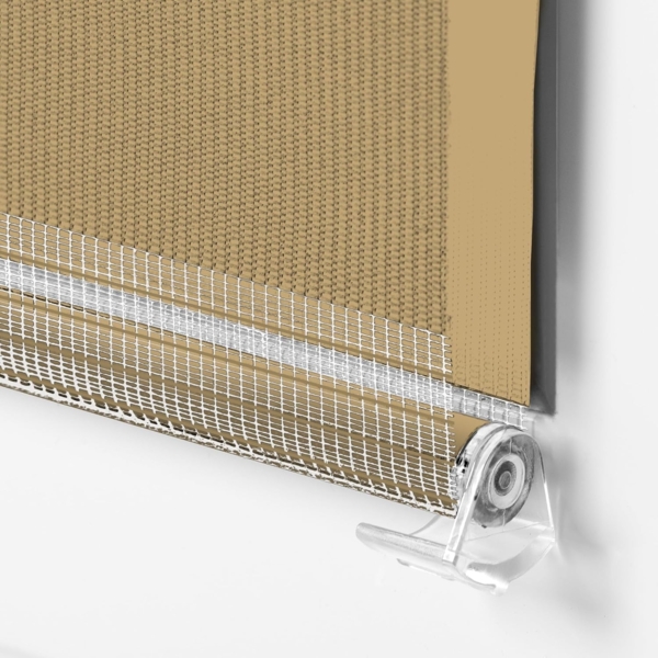 Doppelrollo Klemmfix ohne Bohren 60x210 cm Beige Duo Rollo Klemmrollo Sonnenschutzrollo Fensterrollo für Fenster & Türen Zebrarollo Seitenzugrollo Bild 5