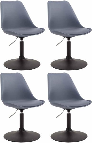 4er Set Esszimmerstühle Maverick B Kunststoff (Farbe: grau)