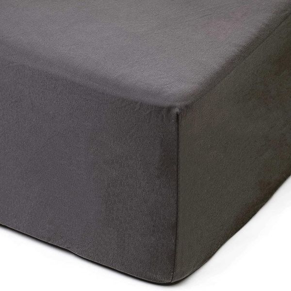 Amago - Spannbetttuch, 50 cm Steg, 100 prozent Baumwolle, 140x200 cm - Anthrazit