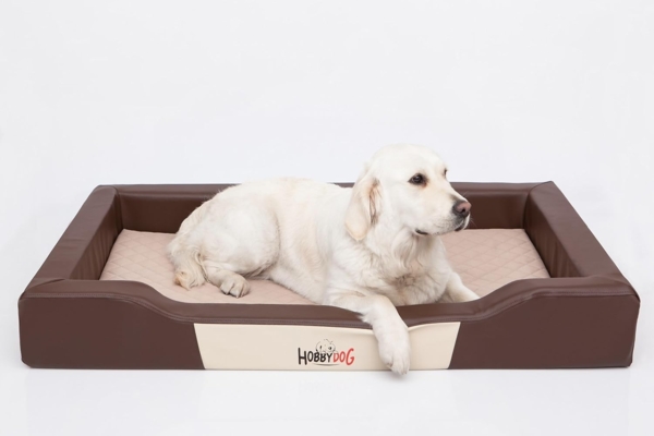 Bjird Tierbett Hundebett Charly aus Kunstleder, Bezug abnehmbar und waschbar, Hundesofa für kleine und grosse Hunde, Größe: S,M,L(XL)