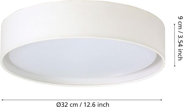 Eglo 31588 LED Deckenleuchte PASTERI Textil weiß 3x3,6W H:7,5cm Ø32cm 3000K Bild 3