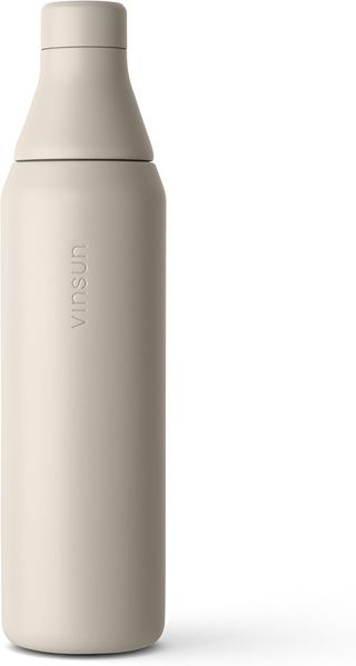 Vinsun Isolierflasche Edelstahl Trinkflasche 750ml doppelwandig isoliert Sprudel geeignet, BPA frei, auslaufsicher, kleine Trinköffnung und große Füllöffnung