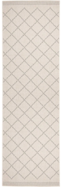 NORTHRUGS In- und Outdoor Teppich Corsica 80x250 cm - Wendeteppich Wetterfest Modern Geometrisches Muster Läufer für Balkon Terrasse Garten Wintergarten Wohnzimmerteppich Wasserfest in Grau Creme