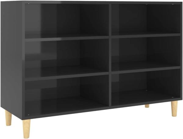vidaXL Sideboard Hochglanz-Schwarz 103,5 x 35 x 70 cm Spanplatte [806038]