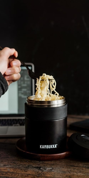 Kambukka Bora Matte Black 04 L Mattschwarze Edelstahl-Lunchflasche Bild 6