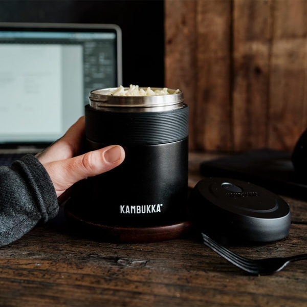 Kambukka Bora Matte Black 04 L Mattschwarze Edelstahl-Lunchflasche Bild 5