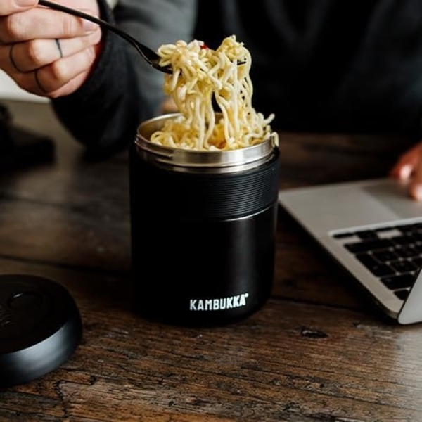 Kambukka Bora Matte Black 04 L Mattschwarze Edelstahl-Lunchflasche Bild 2