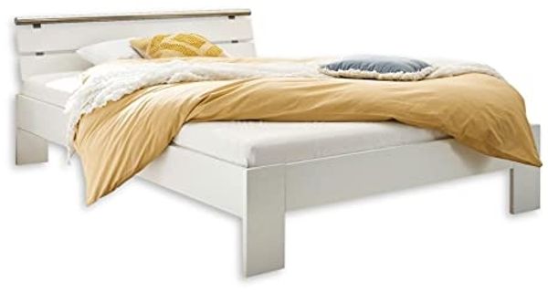 NIZZA Futonbett 140x200 cm - Minimalistisches Jugendzimmer Bett in Weiß - 145 x 73 x 213 cm (B/H/T)