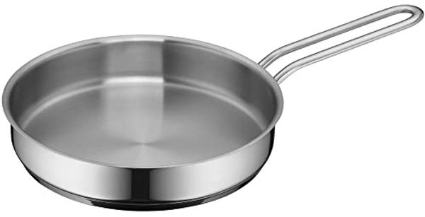 WMF Mini Bratpfanne klein 18 cm, Cromargan Edelstahl poliert, unbeschichtet, Induktion, stapelbar, ideal für kleine Portionen oder Singlehaushalte