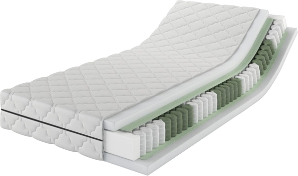 MSS e. K. Federkernmatratze Medic | TASCHENFEDERKERN | 180x220 cm | H5 | 7 Körper-Liegezonen | Höhe ca. 21 cm | Komfortschaum | hochwertiger versteppter Mikrofaserbezug | schadstoffgeprüft