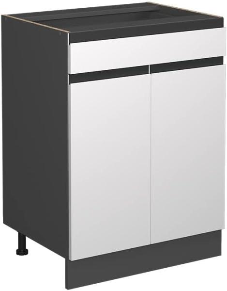 Vicco Schubunterschrank Küchenschrank Küchenmöbel R-Line J-Shape 60 cm modern (Anthrazit-Weiß)